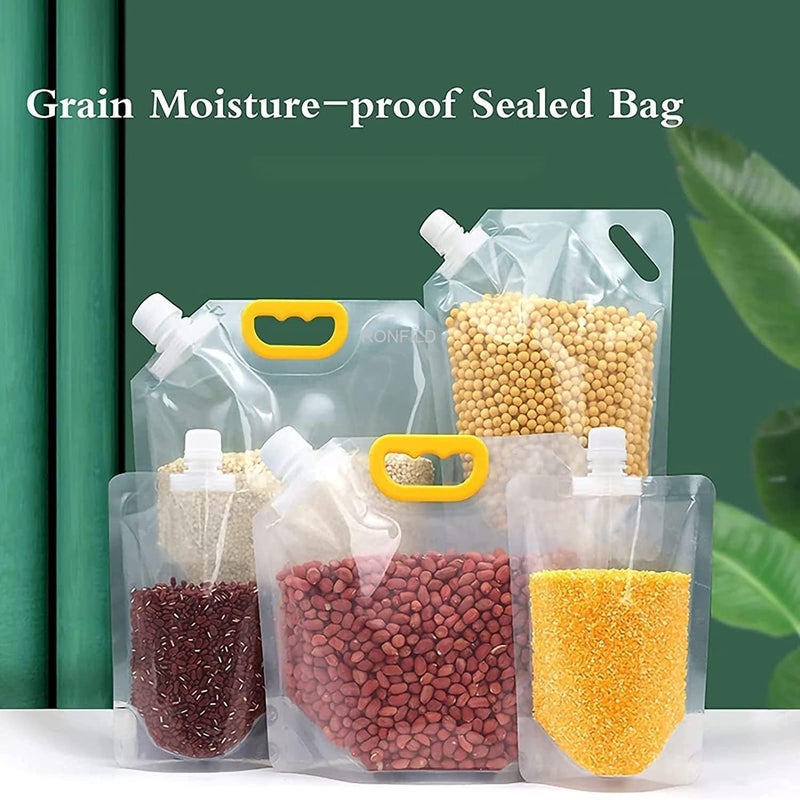 RONFILD 15L Grain MoistureProof Sealed Bag 8 pcs Stand Up Food Storage Pouches Reusable Grain Storage Bags with Portable Handle for Beans Grains Rice Coffee Sugaretc PACK OF 8 - Image 4