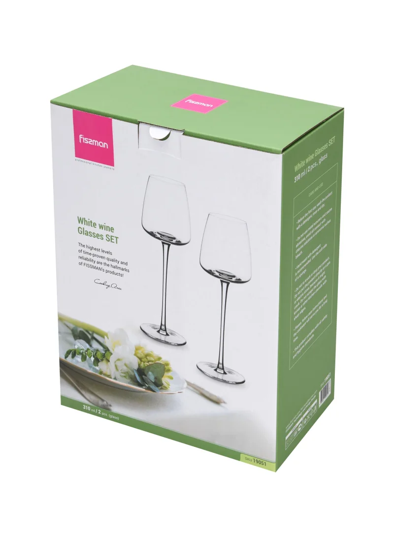 Fissman  Fissman 2pc White Wine Glass Set 310ml  | Best Price UAE