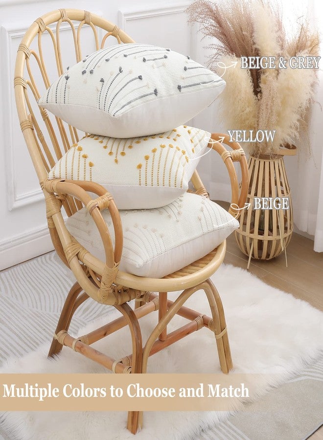Mecatny Boho Outdoor Throw Pillow Covers 12X20 Set of 2, Farmhouse Lumbar Pillow Covers for Couch Sofa Living Room, Beige & Cream White - Image 5