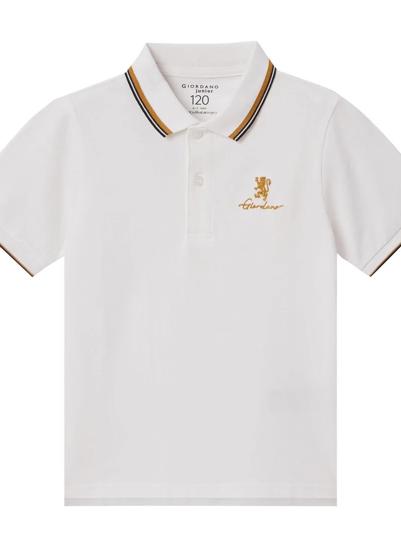 GIORDANO Junior's Slim Fit Cotton Pique Signature Embroidery Polo