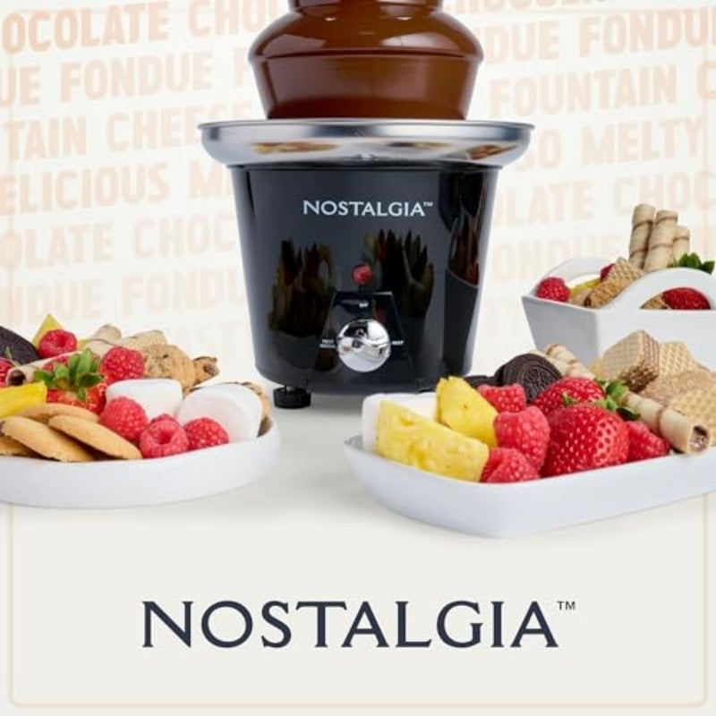 Nostalgia Electric Chocolate Fondue Fountain - 24-Ounce 3-Tier Set for Melting Chocolate, Cheese, and Liqueurs - Black - Image 5