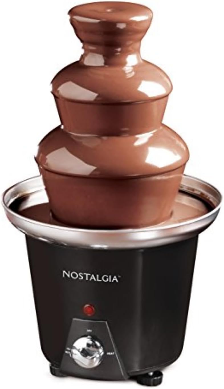 Nostalgia Electric Chocolate Fondue Fountain - 24-Ounce 3-Tier Set for Melting Chocolate, Cheese, and Liqueurs - Black - Image 1