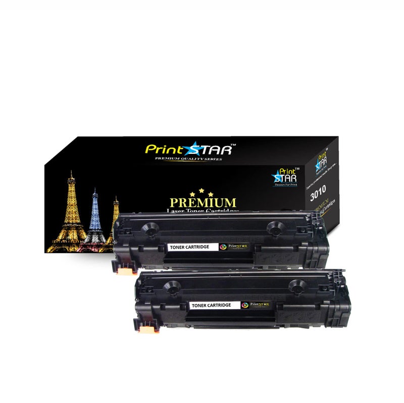 Print Star Compatible Toner Cartridge for Canon MF3010 Monochrome Multi-Function Laser Printer – High Yield, Sharp Printing, Reliable Performance (Pack of 2) - Image 1