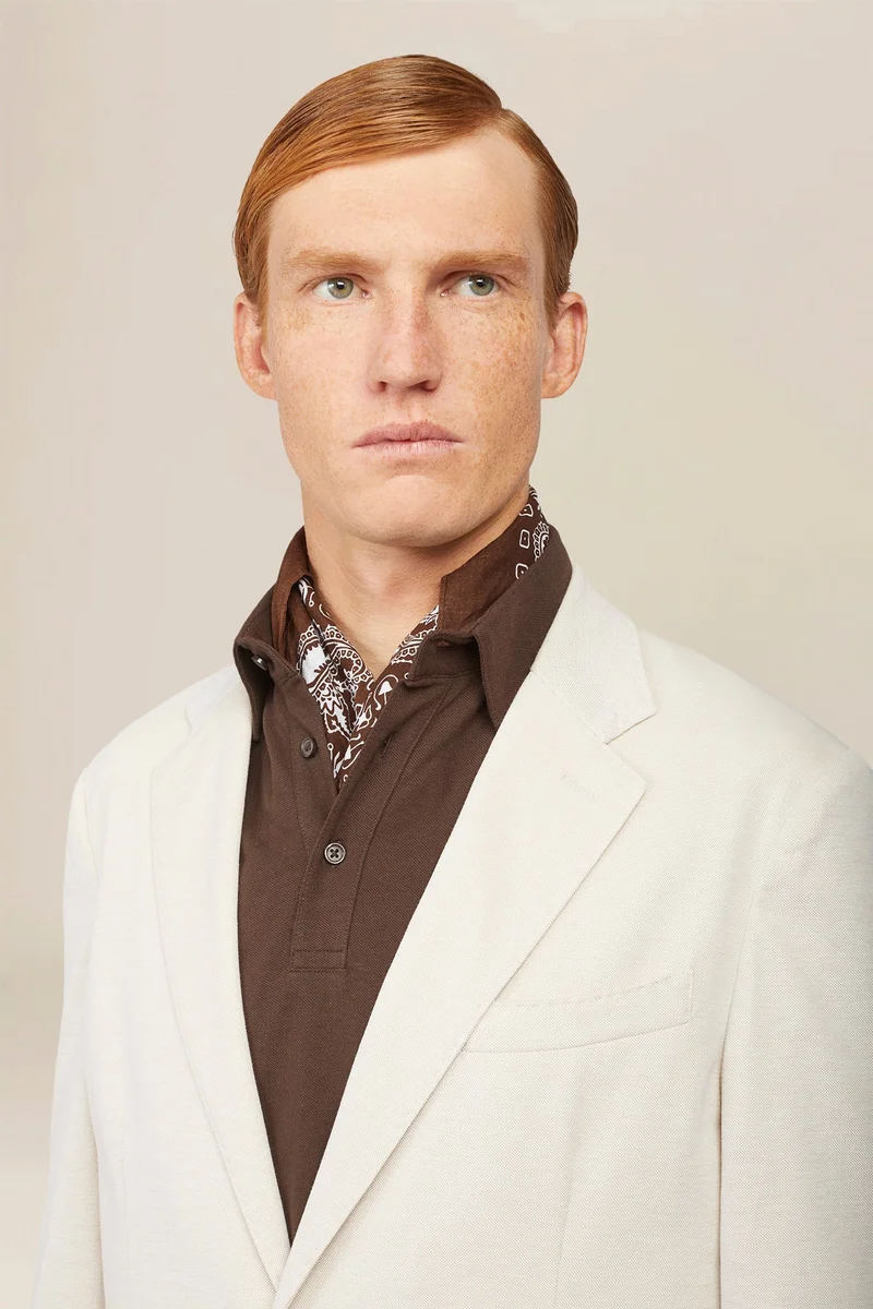Doppelganger Brown Men's single-breasted, unlined, regular fit jacket - Sand for Men | Best Price UAE