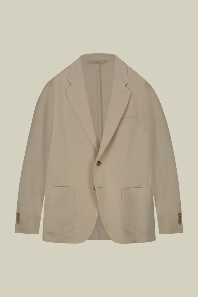 Doppelganger Brown Men's single-breasted, unlined, regular fit jacket - Sand for Men | Best Price UAE