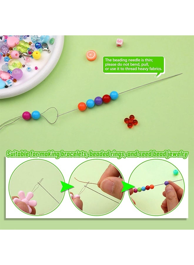 86 Pcs Beading Needle Set, 6 Sizes Big Eye Beading Needles for Seed Beads, Long Straight Bead Needles, Twist Beading Needles, Flexible Needle for Jewelry Making - Image 4