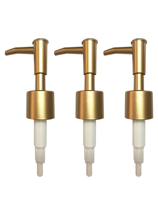 ccHuDE 3 Pcs Golden Plastic Soap Dispenser Pump Replacements Fitting 2.5cm Bottles Bathroom Hand Soap Pump Dispensers - Image 1