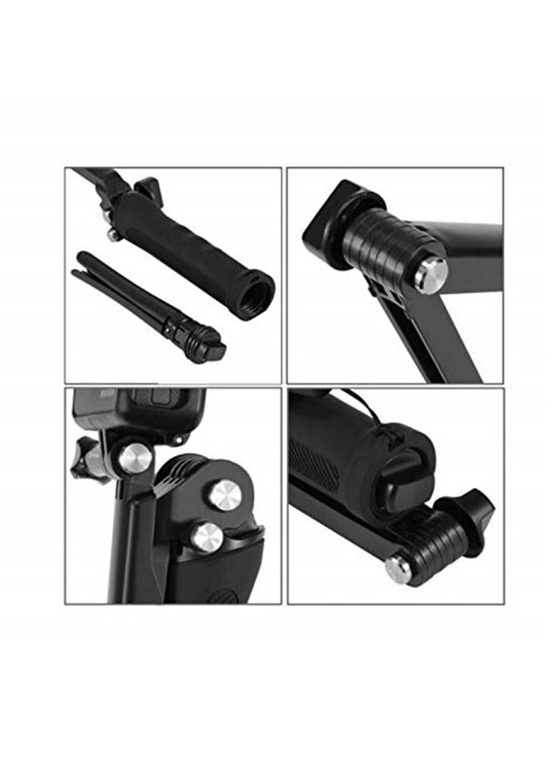 PULUZ 3 Way Multipurpose Grip Foldable Floating Lightweight Selfie Stick Extension Monopod with Tripod for GoPro HERO5  - Image 3