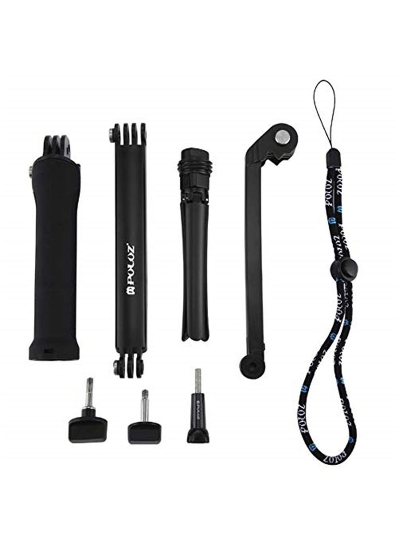 3 Way Multipurpose Grip Foldable Floating Lightweight Selfie Stick Extension Monopod with Tripod for GoPro HERO5