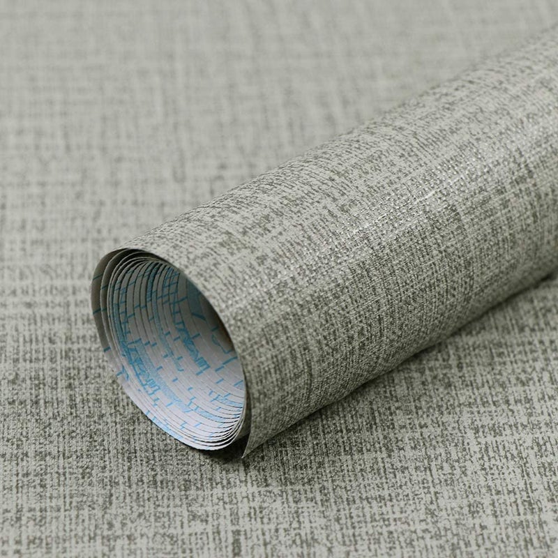 SD ENTERPRISES Textured Self Adhesive Waterproof Wallpaper Furniture Film Contact Paper for Table top,Furniture, Almirah Doors and Other DIY, Renovation Project (50 Sq.Ft Grey Fabric) - Image 5