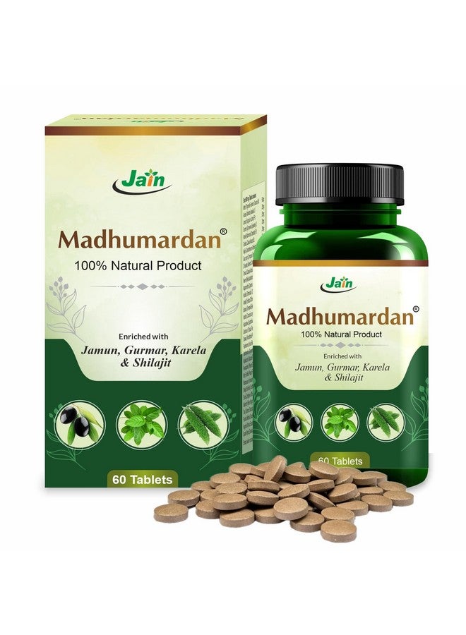 Jain Madhumardan Tablets 60's| Enrichred with 32 Herbs, No Preservatives|Ayurvedic Proprietory Product|Blood Sugar levels - Image 1