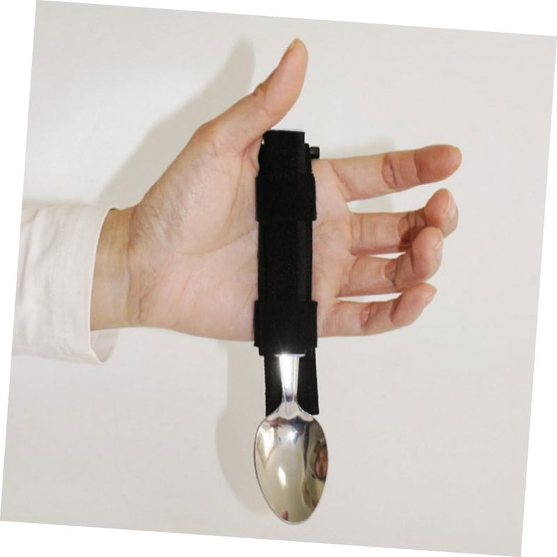 2 Pcs Elastic Hand Strap Cuff For Eating Utensils Adaptive Cutlery Holder Slip Resistant Eating Assistance Aid For Elderly And Disabled Fit Chopsticks Forks Spoons White - Image 5