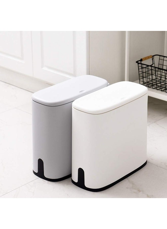 Generic - ljt Garbage Can  New 11L Plastic Trash Can Bathroom Waste Bin Toilet Dustbin Trash Basket Garbage Bucket Garbage Bag Holder Storage Container  Color   Gray Cloud - Image 1