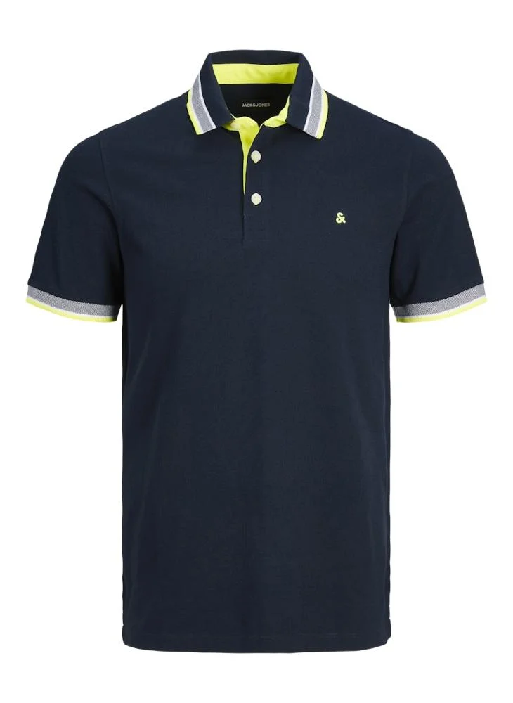 جاك اند جونز Plus Size Logo Print Polo Shirt