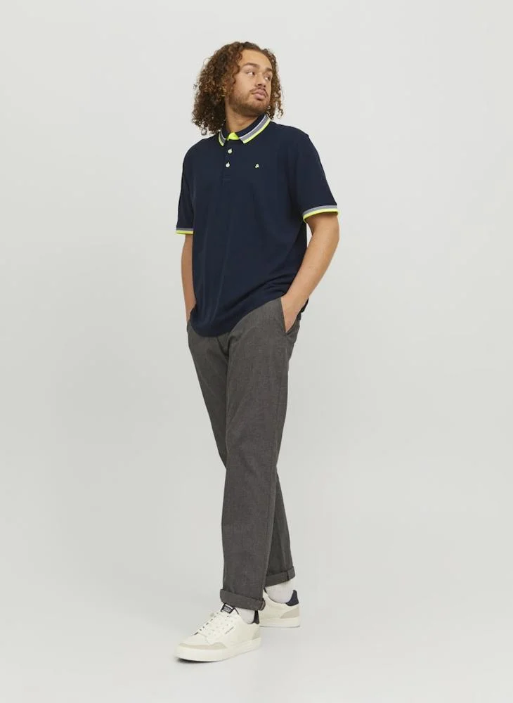 جاك اند جونز Plus Size Logo Print Polo Shirt