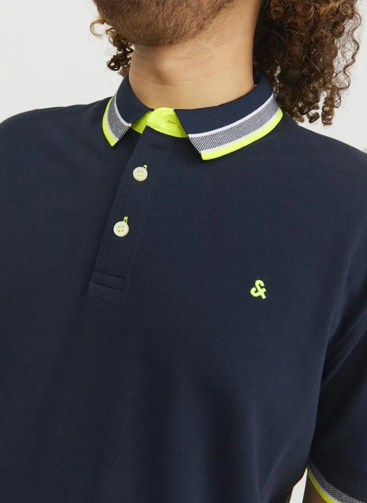 JACK & JONES Plus Size Logo Print Polo Shirt