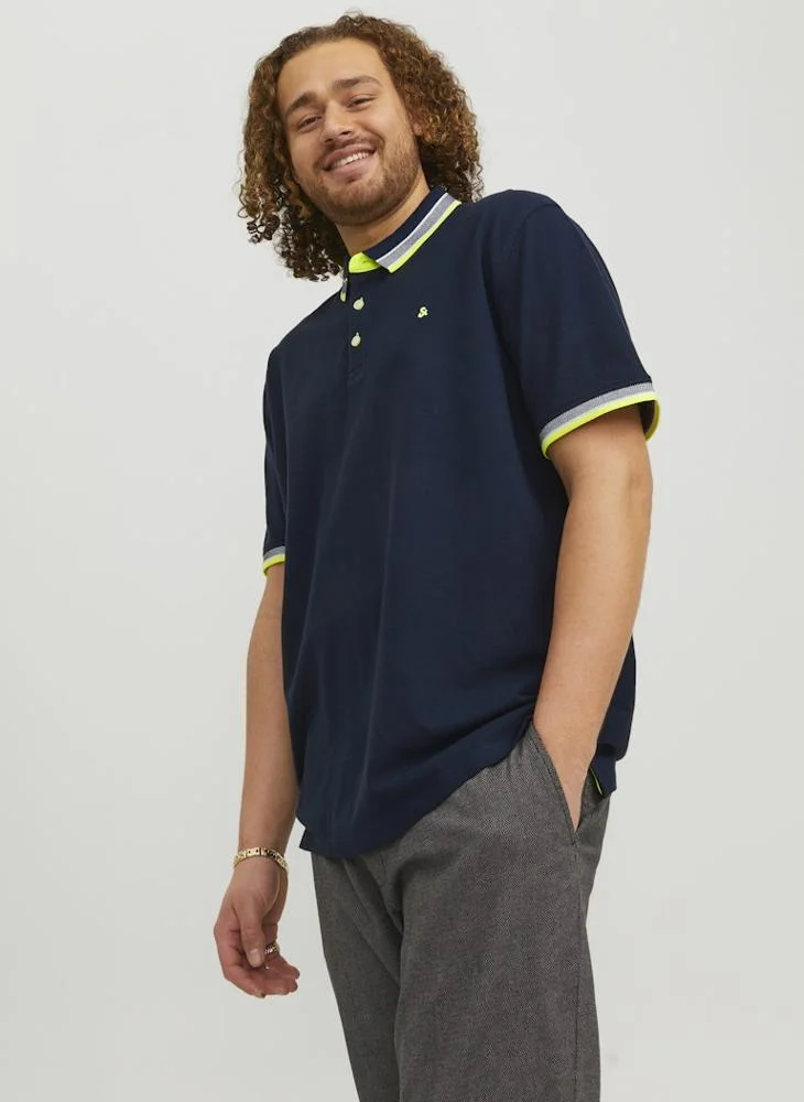 Plus Size Logo Print Polo Shirt