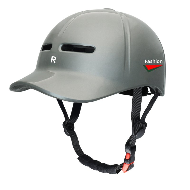In-Mold Urban Bike Helmet – One-Piece Molded Lightweight Casual Cycling Helmet with Baseball Brim, Ventilated EPS Foam for E-Bike, Scooter, Skateboarding & Roller  Skating