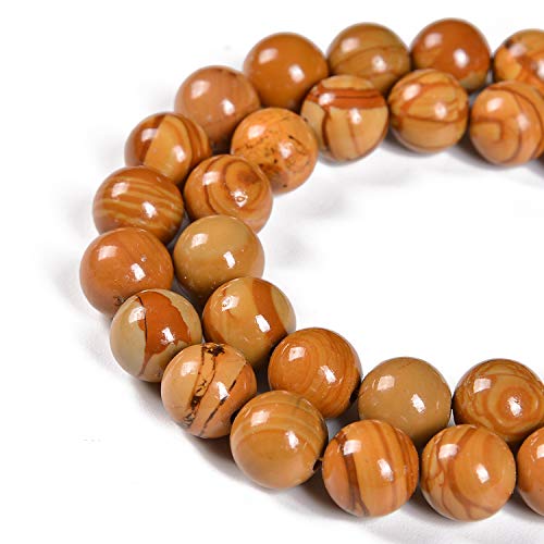 Nancybeads 45pcs 8mm Natural Woodgrain Jasper Gemstone Round Spacer Loose Stone Beads for Jewelry Making 15.5" 1 Strand (Woodgrain Jasper, 8mm 45Beads) - Image 5