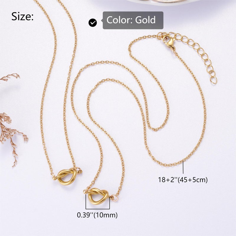 Ralukiia BFF Love Knot Infinity Matching Friendship Necklace for 2 Best Friends Long Distance Birthday Christmas Bridesmaid Jewelry Gifts for Women Sisters Bestie, Gold - Image 3