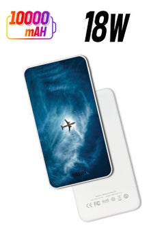 10,000 mAh Super Fast Charging Ultra Compact Power Bank with Quick Charge & Power Delivery, Portable Charger For iPhone and Android Plane In The Sky