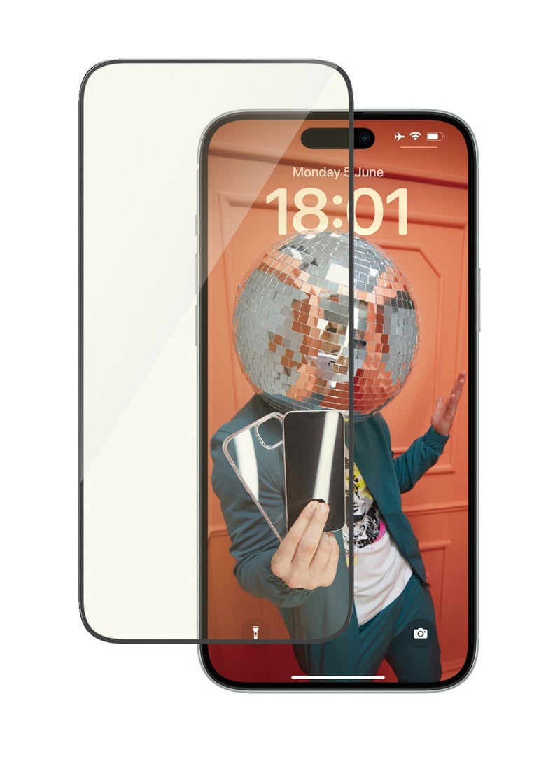 PanzerGlass™ واقي شاشة متطور مضاد للانعكاس ومضاد للضوء الأزرق لهاتف Apple iPhone 15 Plus، يحمي عينيك، ويحمي هاتفك - واقي شاشة كامل صديق للشاشة مع مساعدة التركيب - Image 2