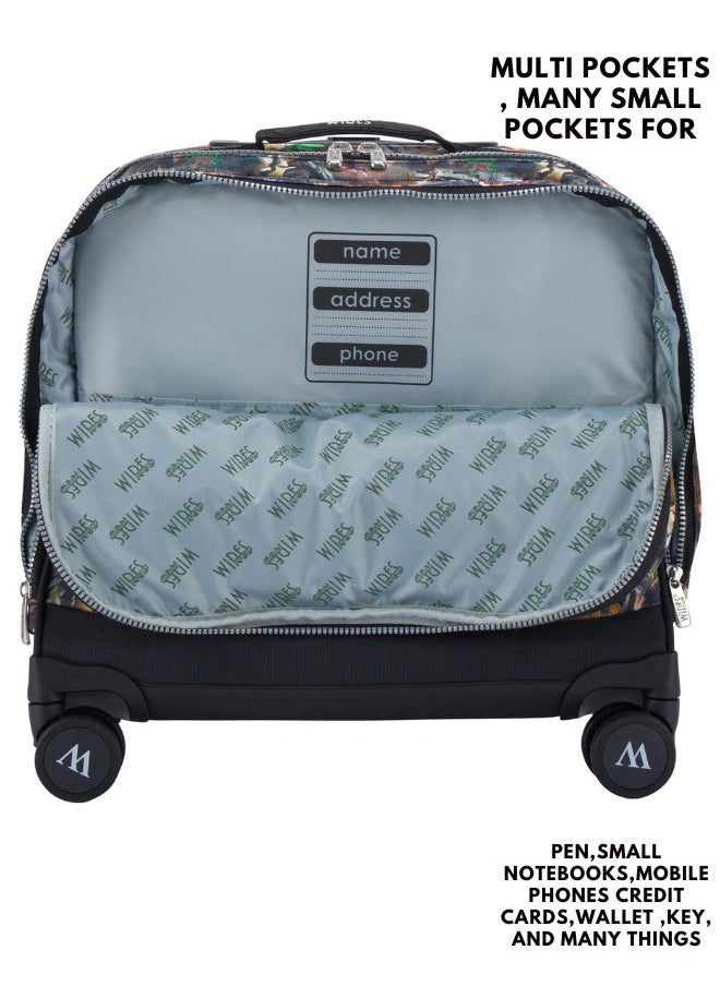 Wires - 3 Piece Kids School Trolley Bag laptop compartment 8 Wheels With Lunch bag & Pencil Case - Image 1