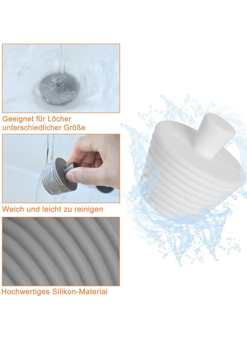 Oasisgalore 3 Pack Universal Sink Drain Plugs for Bathtubs, Baths, Drains, Kitchen(Black/Grey/White)  - Image 5
