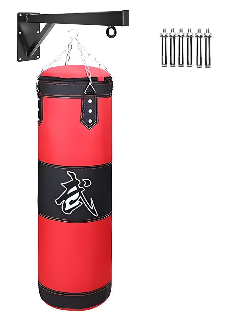 BIG MAX Heavy-duty punching bag set, including a hanging bracket, empty punching bag, hanging punching bag for MMA, kickboxing, Muay Thai, boxing, and hook kicks. - Image 1