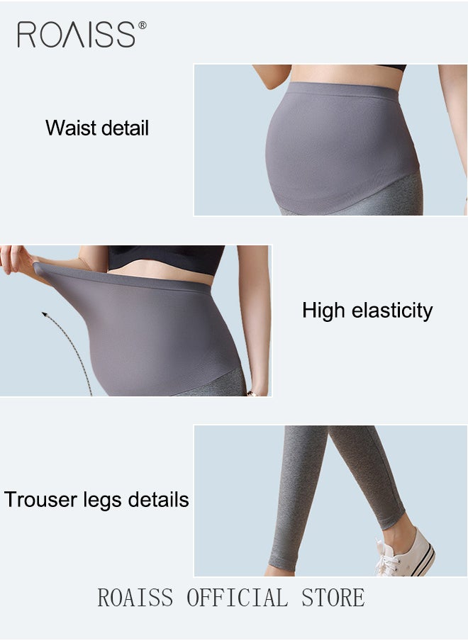 roaiss - Plus Size Maternity Support Pants Maternity Leggings with Belly Support Relieve Waist Pressure Comfortable and Skin Friendly Fabric with Stretch and Non-Constricting - Image 1