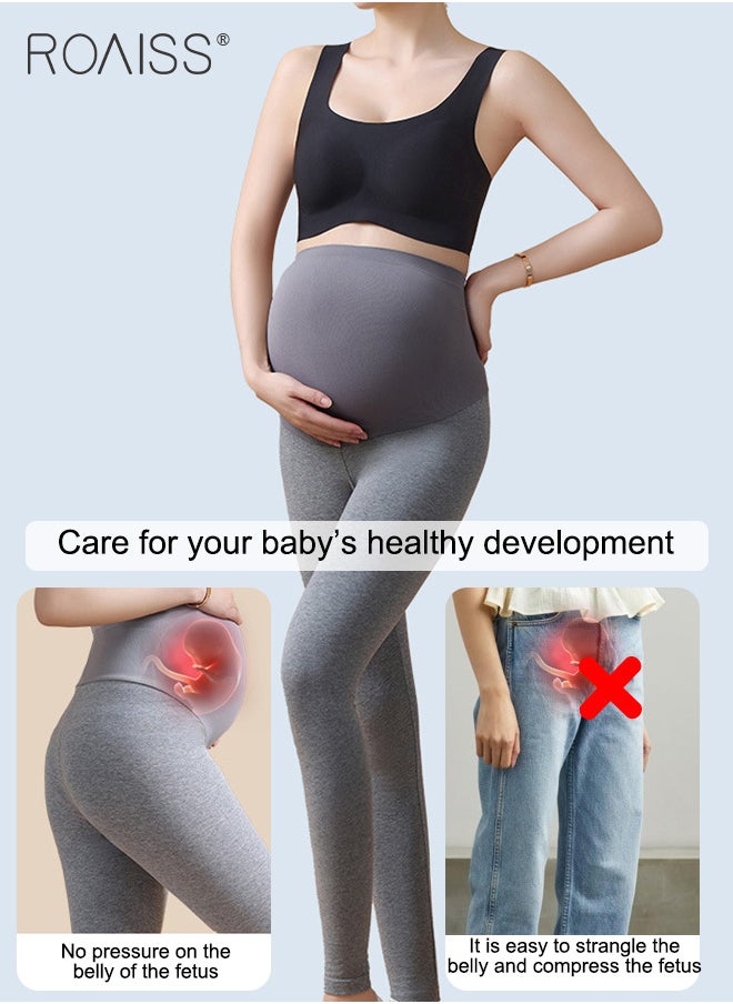 roaiss - Plus Size Maternity Support Pants Maternity Leggings with Belly Support Relieve Waist Pressure Comfortable and Skin Friendly Fabric with Stretch and Non-Constricting - Image 1
