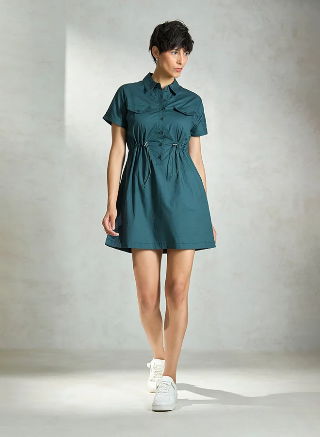 Virgio VIRGIO Cotton Stretch Utility Cinch Dress