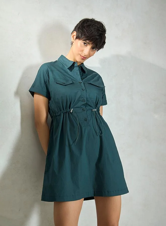 Virgio VIRGIO Cotton Stretch Utility Cinch Dress