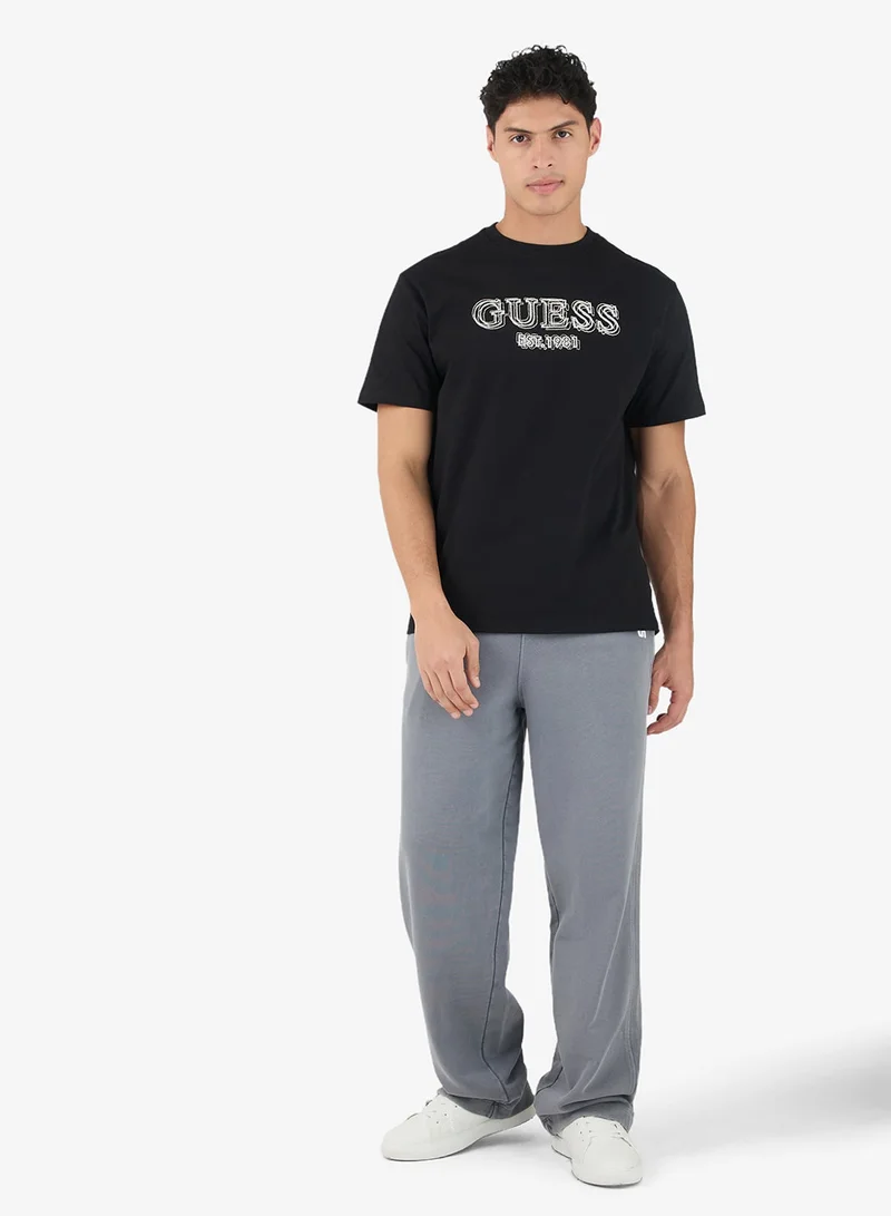 GUESS  Crew Neck Short Sleeve Embroidery Logo Tee for Men | Best Price UAE