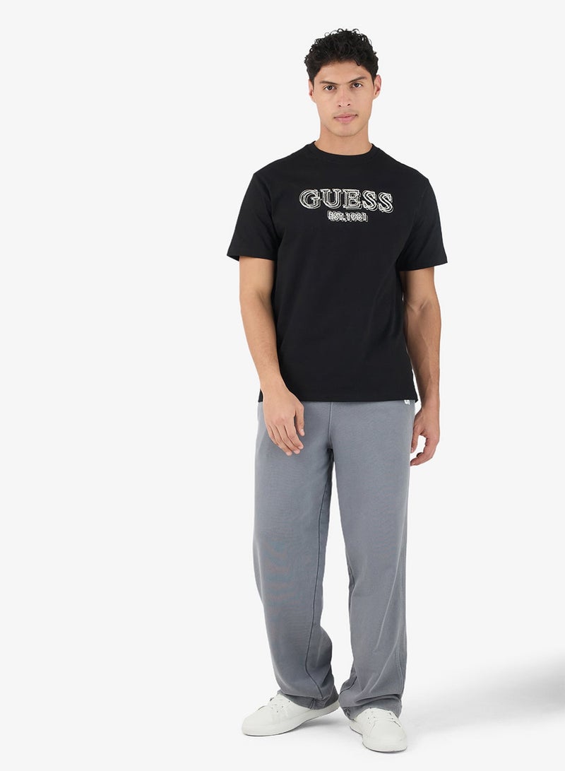 GUESS Crew Neck Short Sleeve Embroidery Logo Tee - Image 4