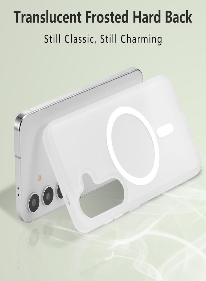 RALEAVO for Samsung Galaxy S24/S25 Case Compatible with Magsafe, Strong Magnetic Translucent Matte Case Hard PC Shockproof Protective Case Slim Cover for Samsung S25/S24-White - Image 2