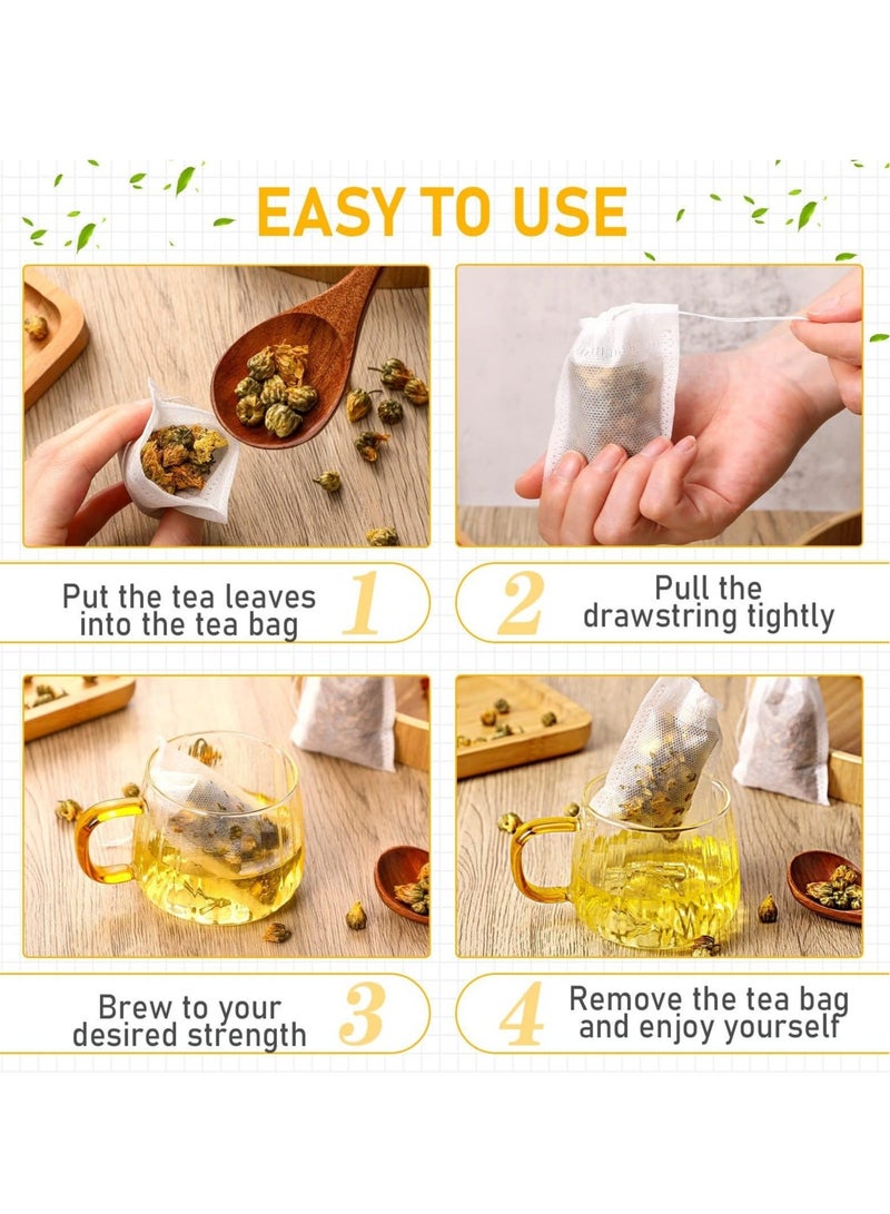كابتن تيك 500 Pcs Tea Bags for Loose Leaf Tea Filter Bags Disposable Empty Tea Bags for Loose Leaf Tea with Drawstring for Sachet Bath Cooking - Image 2