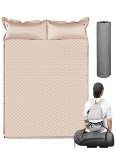 Air Sleeping Pad - Double Camping Beds for Adults,Thickness 5cm Extra Wide Camping Sleeping Mattress with Air Pillow, Ergonomic for Guest Tent Car