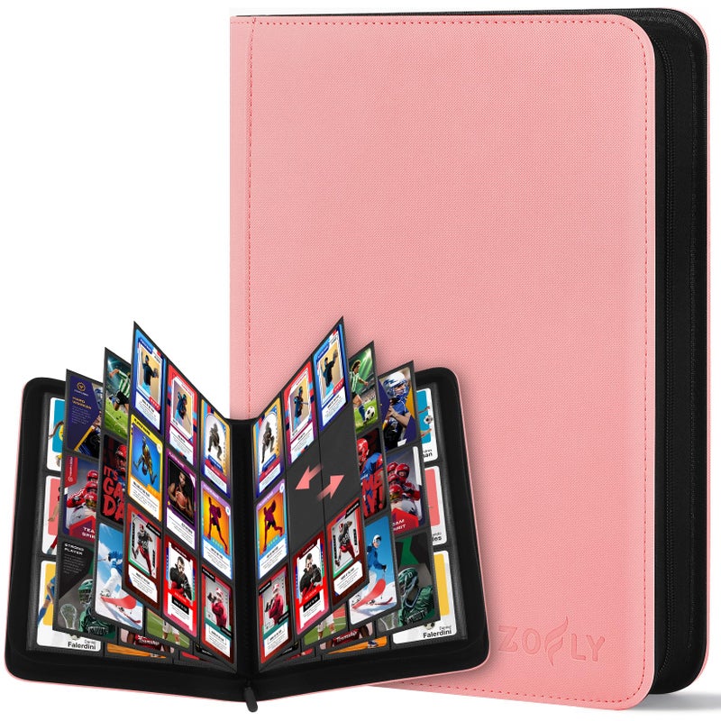 Zofly 30 Pack 9 Pocket Card Binder Premium Zip Trading Card Binder 540 Large Capacity SideLoading Card Storage Album PU Card Collection Binder for Gifts TCG MTG Baseball Football Sport Cards Pink - Image 2