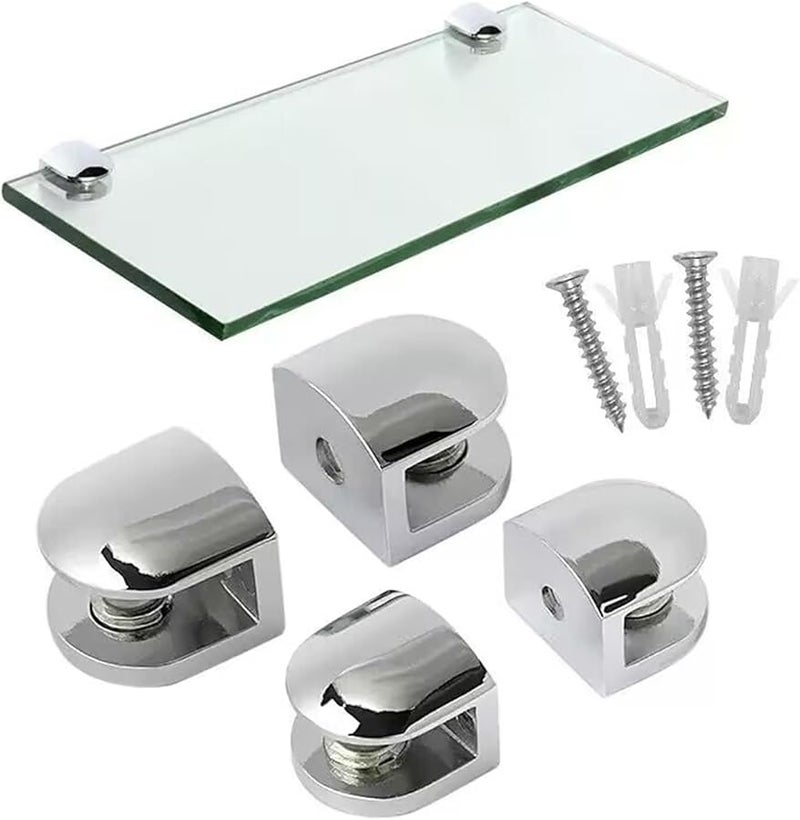 Adjustable Glass Clamp Bracket Holder Flat Back Mount For Staircase Handrail 4 Pieces - Image 3