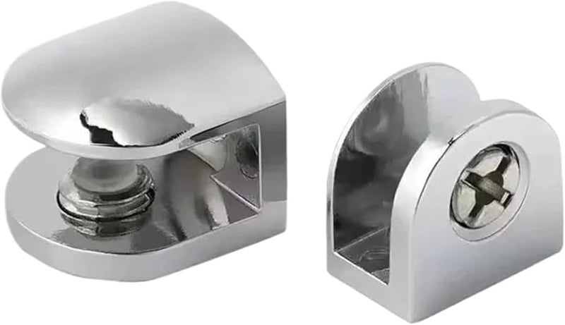 Adjustable Glass Clamp Bracket Holder Flat Back Mount For Staircase Handrail 4 Pieces - Image 1