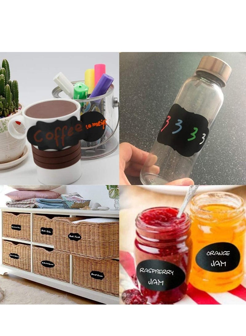 Chalkboard Labels Bulk, Mini Chalk - Black stickers for Food Storage Classification, Adhesive Blackboard Label, to Decorate Your Party Office Jars and Bottles 80PCS - Image 2