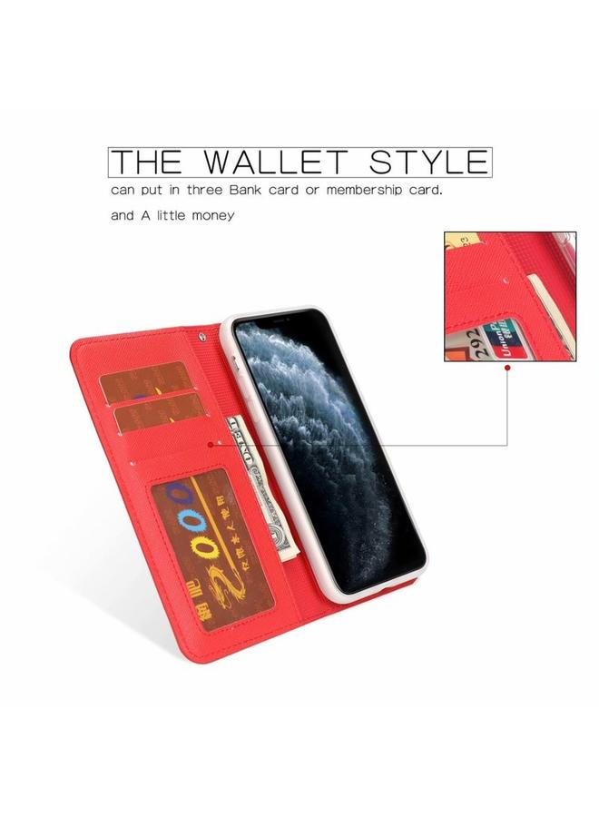 S-TOP Case For iPhone 11 Cross Texture Detachable Leather Phone Case - Image 5