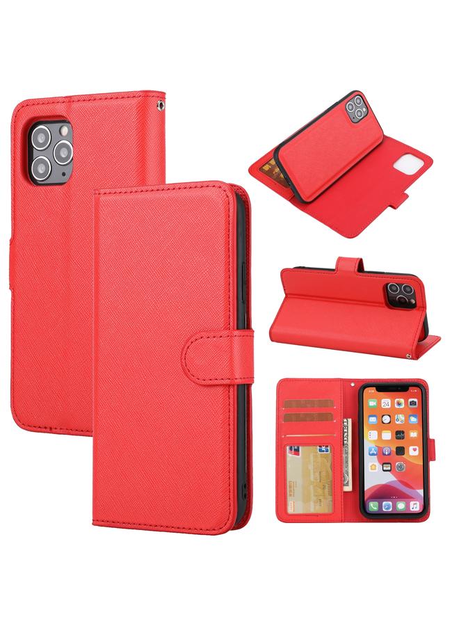 S-TOP Case For iPhone 11 Cross Texture Detachable Leather Phone Case - Image 1
