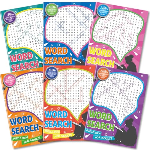 Kalysky Large Print 6000 Words Word Search Puzzle Books Set of 6 Full Size Brain Games Activity Book for Adults Teens and Seniors - Image 1