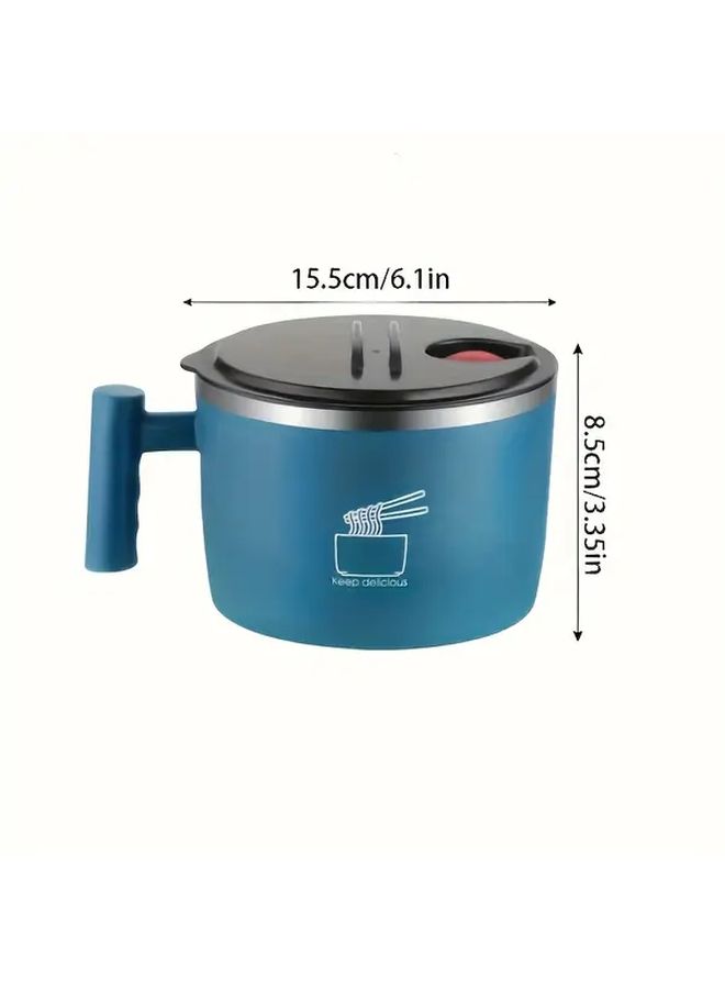 Green Stainless Steel Insulated Lunch Bowl With Seal Lid And Handle Large Capacity Thermal Container Stackable Design Dishwasher Safe For Hot Cold Foods Camping Picnics Travel Office School - Image 3