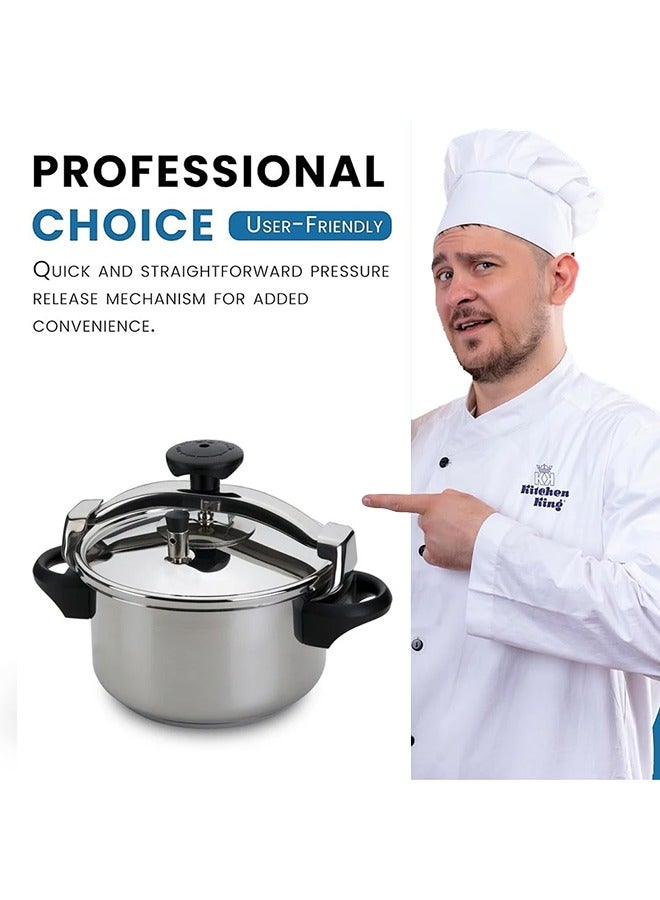 Kitchen King Twisto Pressure Cooker, Easy Opening with Resistant Bridge, Enhanced Safety, Heat Resistant Handle, FDA Approved, Ideal for Healthy Cooking, 5 Liters - Image 4