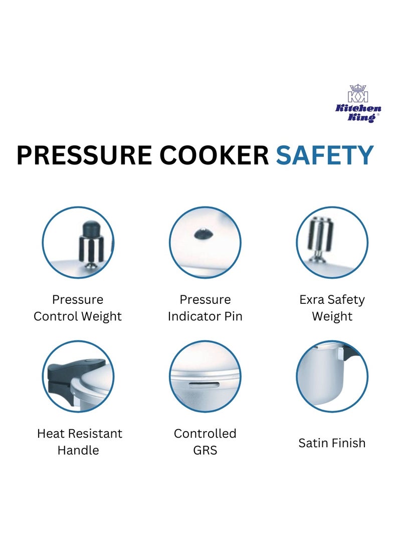 Kitchen King Twisto Pressure Cooker, Easy Opening with Resistant Bridge, Enhanced Safety, Heat Resistant Handle, FDA Approved, Ideal for Healthy Cooking, 5 Liters - Image 2