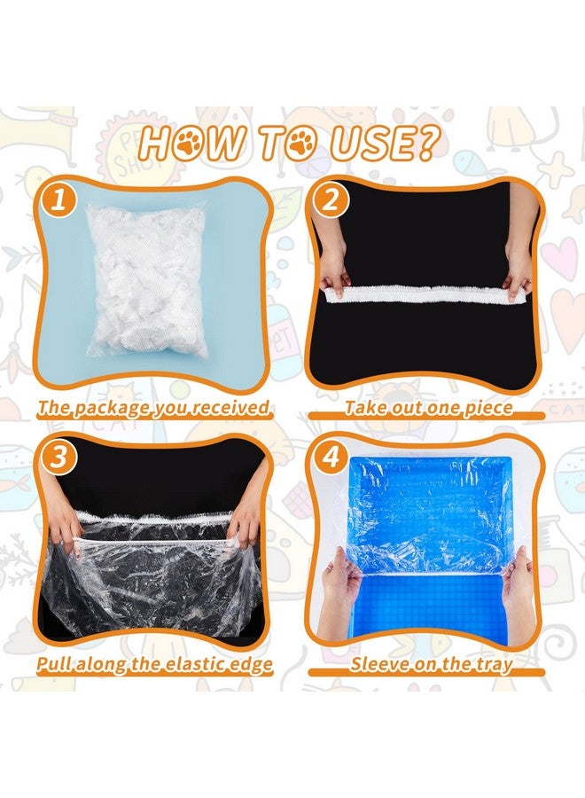 تونديامو 50 قطعة من بطانات أقفاص Tondiamo للحيوانات الصغيرة، بطانة صينية هامستر للاستخدام مرة واحدة، بطانة صندوق بلاستيكية شفافة، بطانة قفص خنزير غينيا مانعة للتسرب، كيس قمامة، غشاء حمام للأرانب والهامستر والقنفذ - Image 4