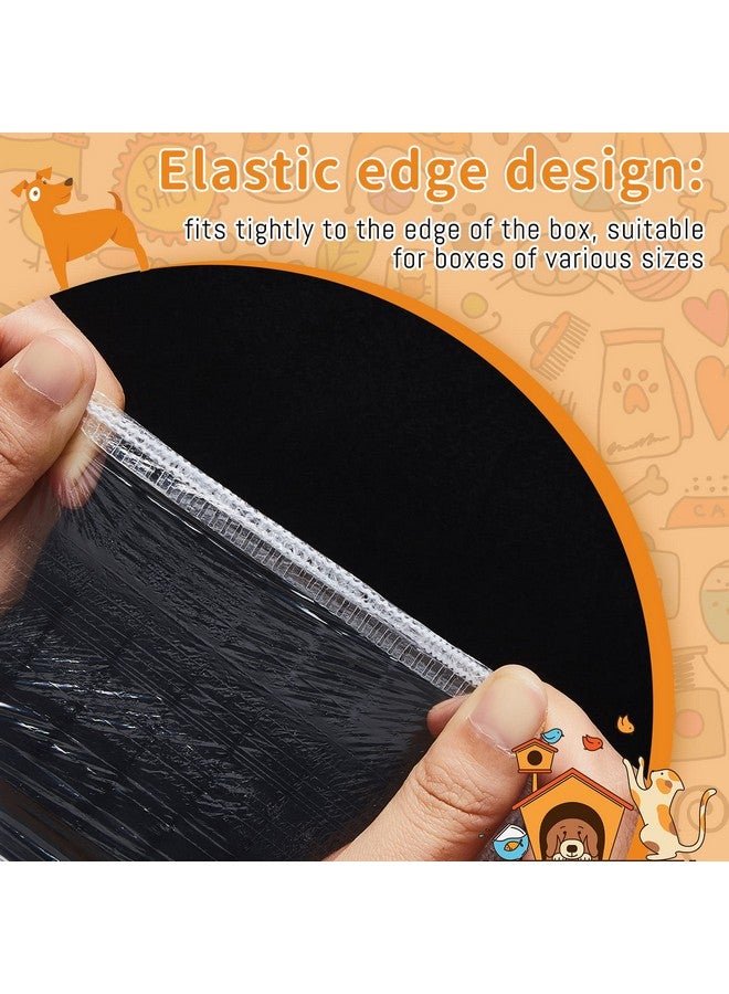 تونديامو 50 قطعة من بطانات أقفاص Tondiamo للحيوانات الصغيرة، بطانة صينية هامستر للاستخدام مرة واحدة، بطانة صندوق بلاستيكية شفافة، بطانة قفص خنزير غينيا مانعة للتسرب، كيس قمامة، غشاء حمام للأرانب والهامستر والقنفذ - Image 3